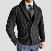 Men’s shawl collar wool knit cardigan sweater