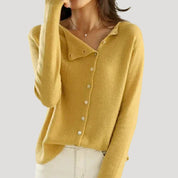 Women’s asymmetric button-up knit jumper