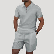 Men’s zip polo shorts co ord set