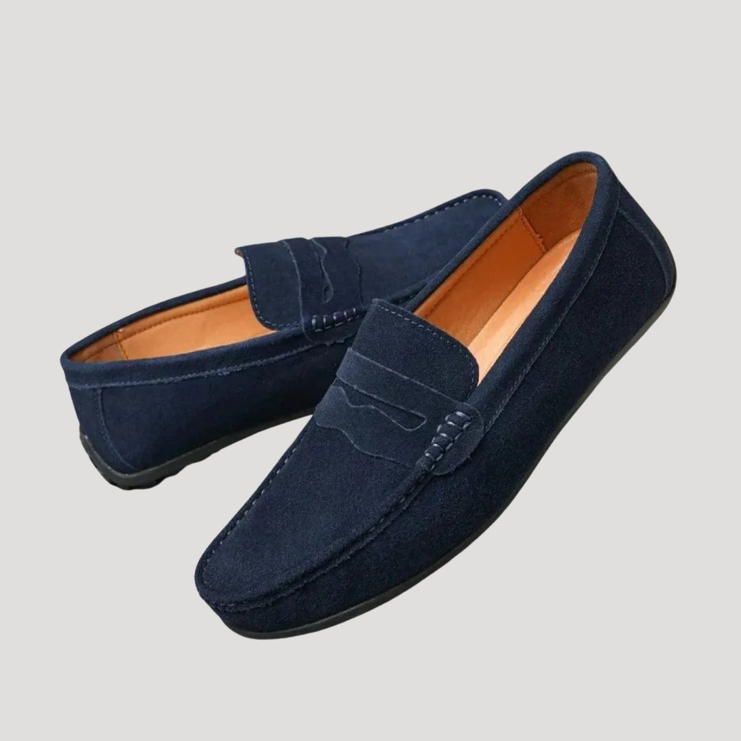 Men’s suede penny slip on casual loafers