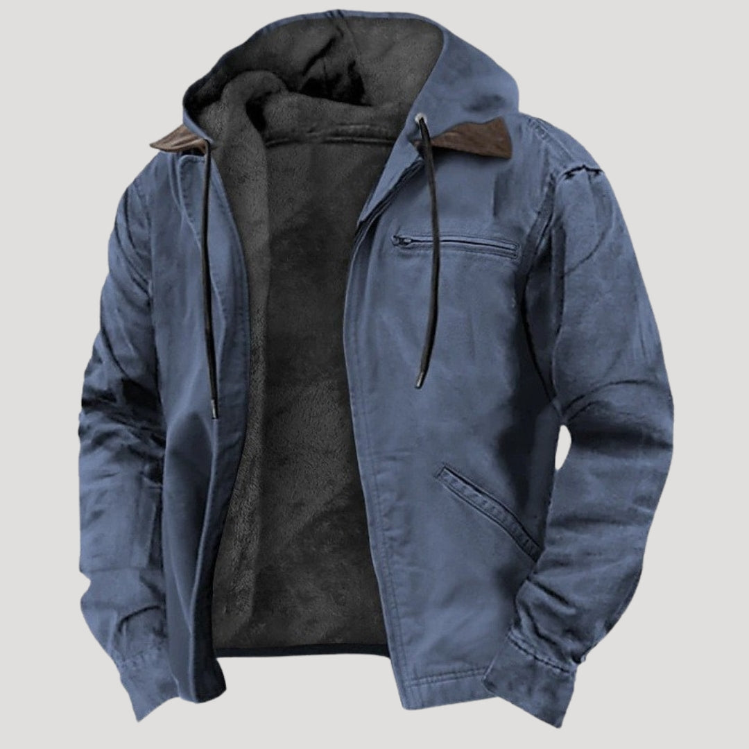 Hooded fleece-lined jacket