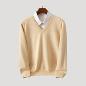 Men’s long sleeve polo sweater with shirt collar