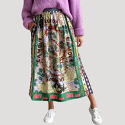 Bold printed shirt and skirt set