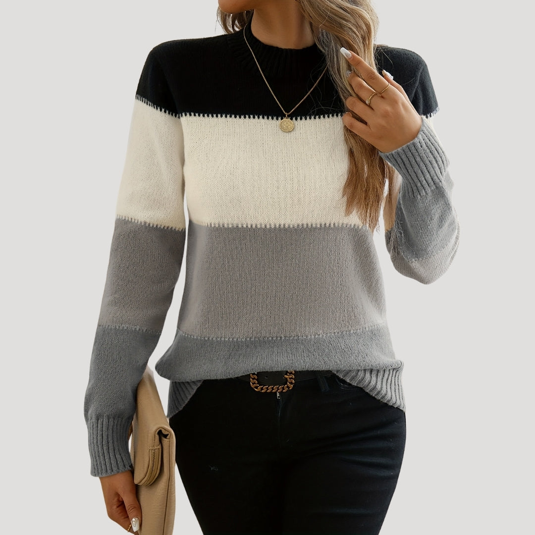 Women’s soft knit jumper lightweight striped pullover