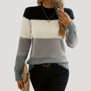 Women’s soft knit jumper lightweight striped pullover