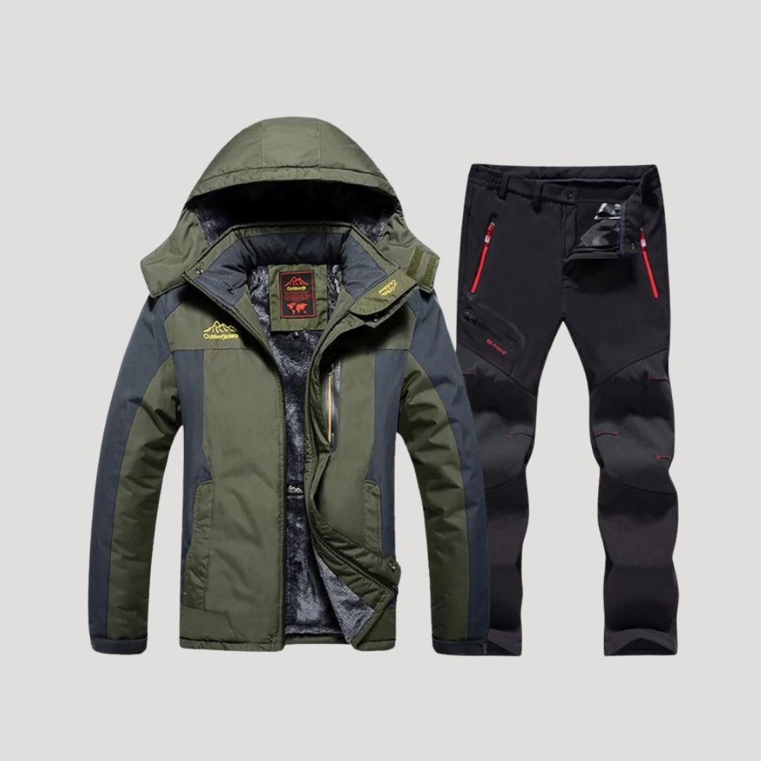 Men’s waterproof down winter ski coat set