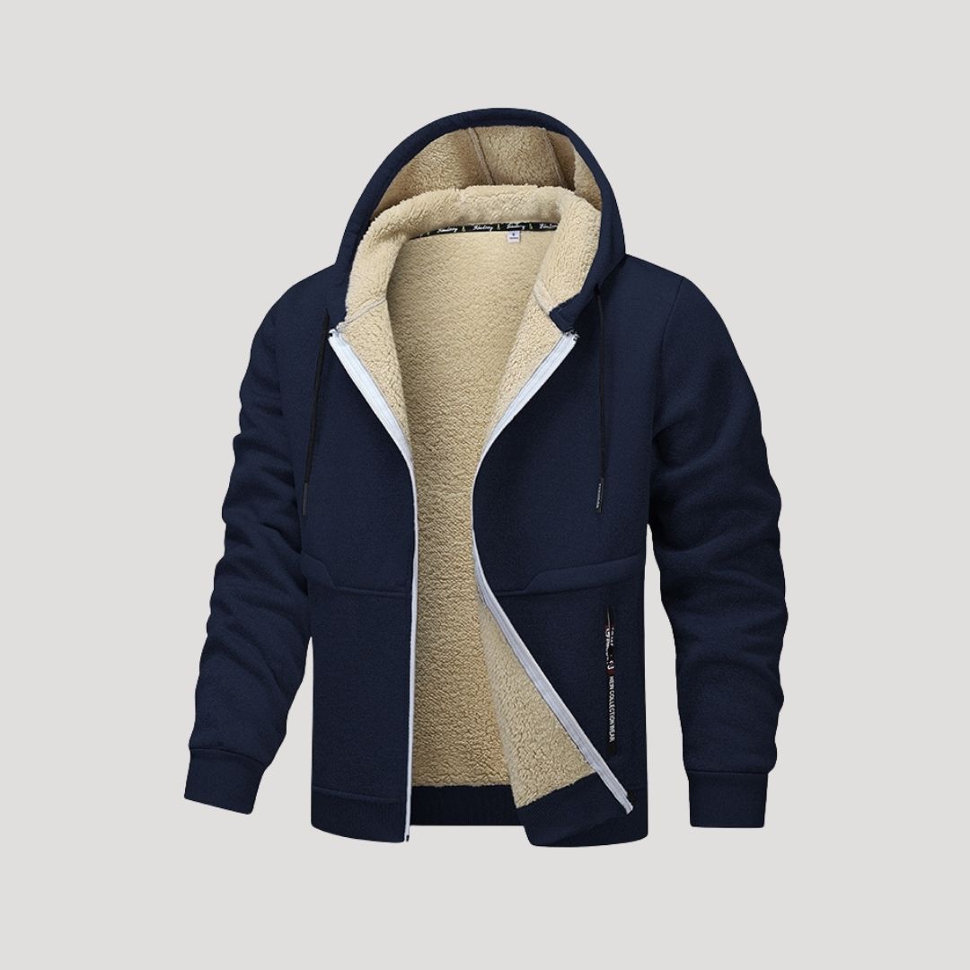 Men’s fleece zip up winter coat hoodie