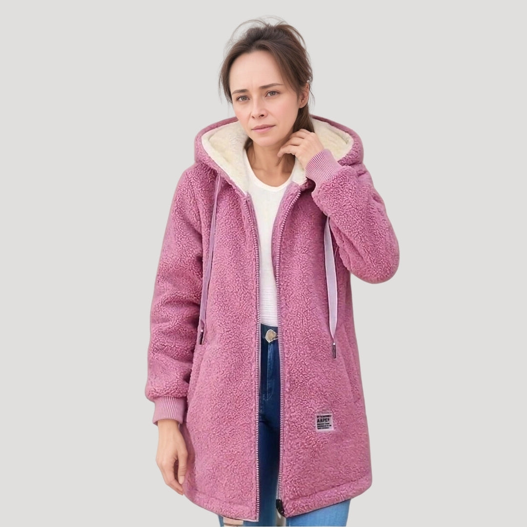 Cozy fleece hoodie coat