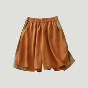 Women’s high waisted summer shorts – striped with elastic waist