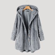 Women’s fleece hooded winter coat longline jacket