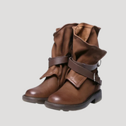 Women's chunky ankle leather winter boots