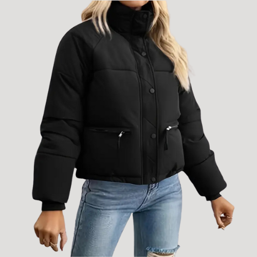Women's quilted button up bomber jacket lightweight padded